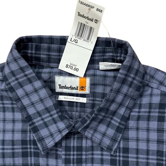Timberland Midweight Men Crafted Flannel Large Check Shirt - Picture 2 of 4